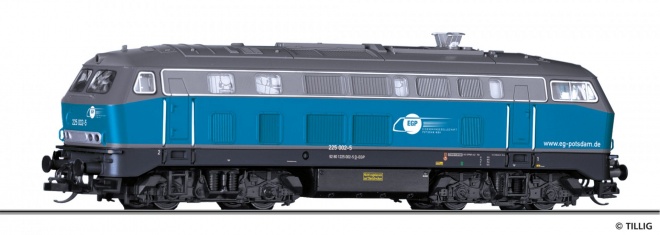 Diesel locomotive BR 225 002-5 of the Eisenbahngesellschaft Potsdam mbH<br /><a href='images/pictures/Tillig/02724-HM.jpg' target='_blank'>Full size image</a>